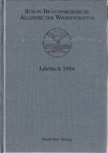 Berlin-Brandenburgische Akademie der Wissenschaften. Jahrbuch: 1994 Natural Sciences