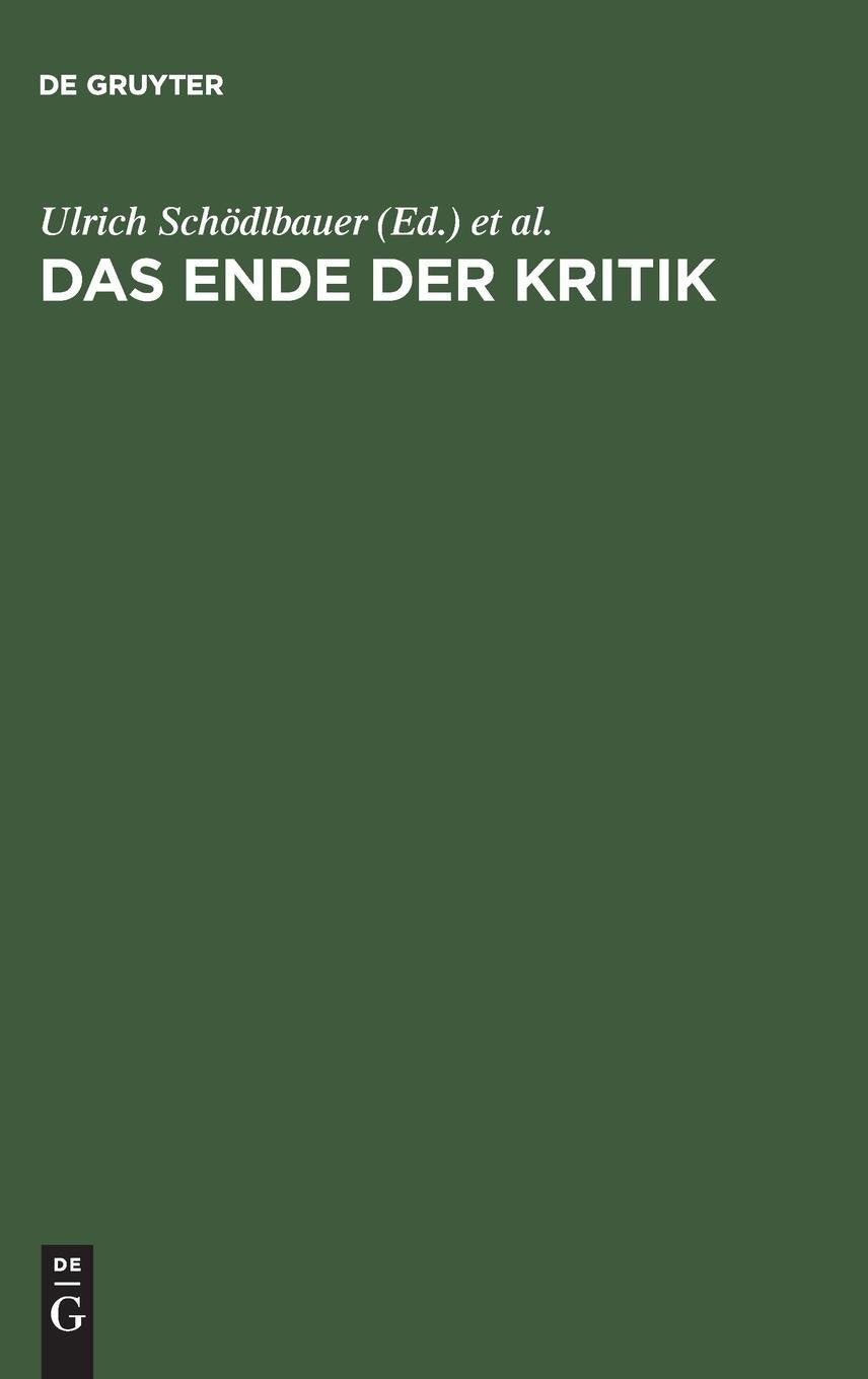 Product Image: Das Ende der Kritik
