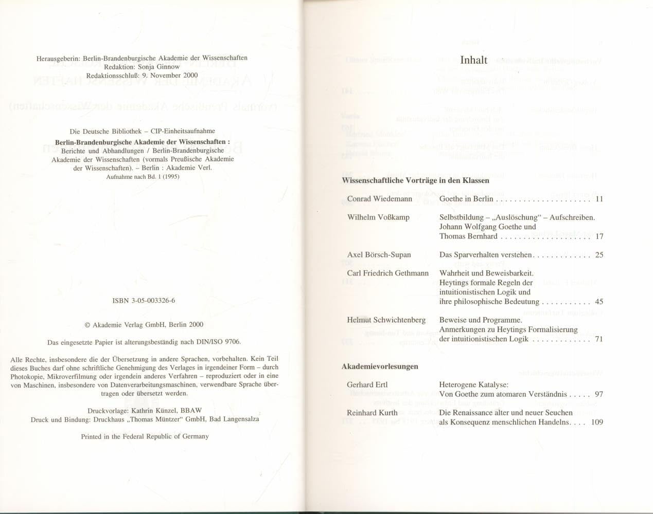 Band 8 (Berichte und Abhandlungen) Philosophy