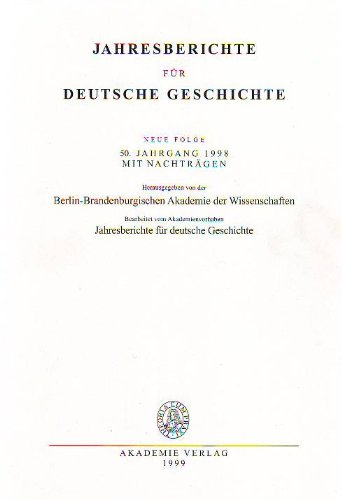 Jahresberichte für deutsche Geschichte: 52. Jahrgang 2000 Books