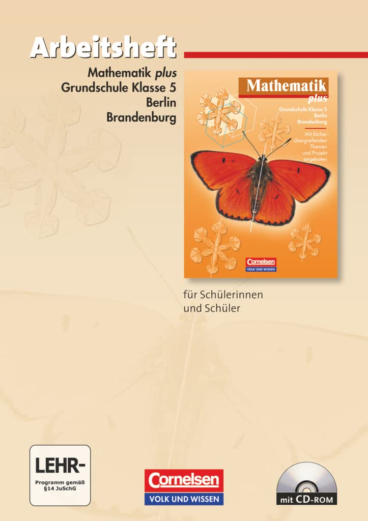 Mathematik plus - Grundschule Berlin und Brandenburg - 5. Schuljahr: Arbeitsheft mit eingelegten Lösungen und CD-ROM Study Guides