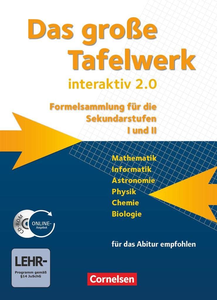 Das große Tafelwerk interaktiv 2.0 Mathematik, Informatik, Astronomie, Physik, Chemie, Biologie. Schülerbuch mit CD-ROM. Westliche Bundesländer Study Guides