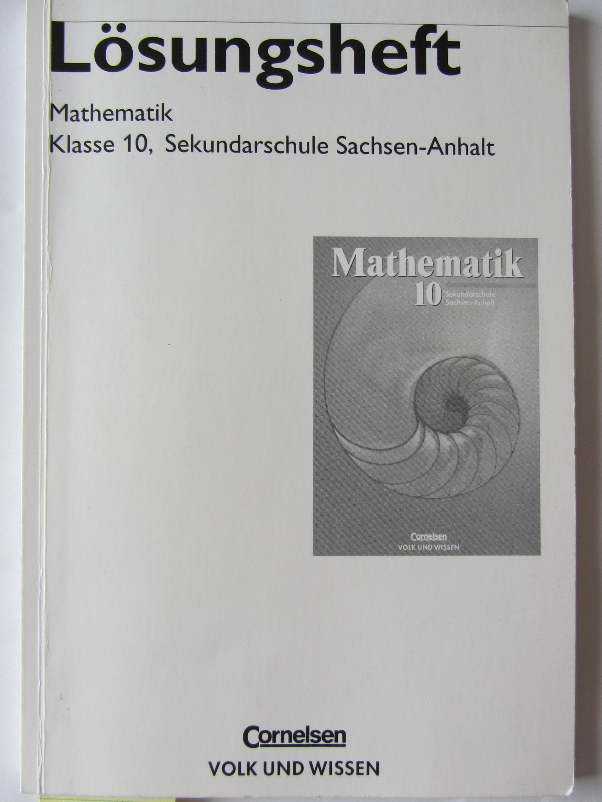 Lösungen Mathematik Sachsen-Anhalt 10 Sekundarschule Mathematics
