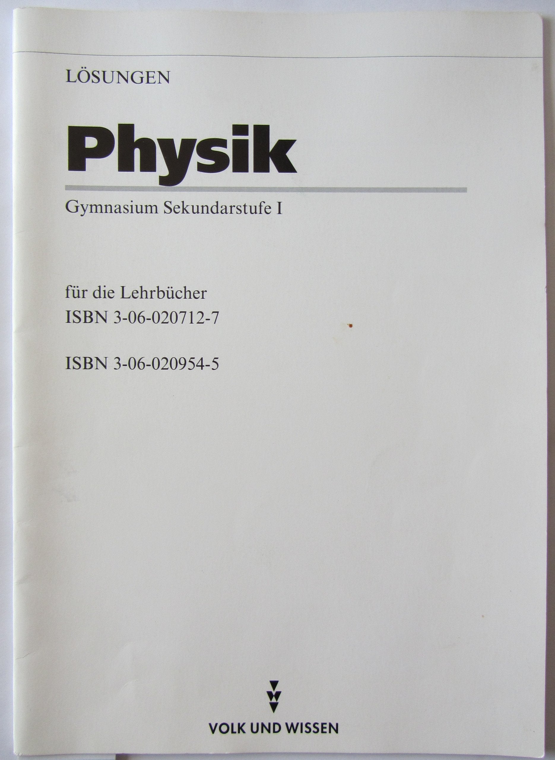 Physik - Lehrerbände: Lösungen Gymnasium Sekundarstufe I Books