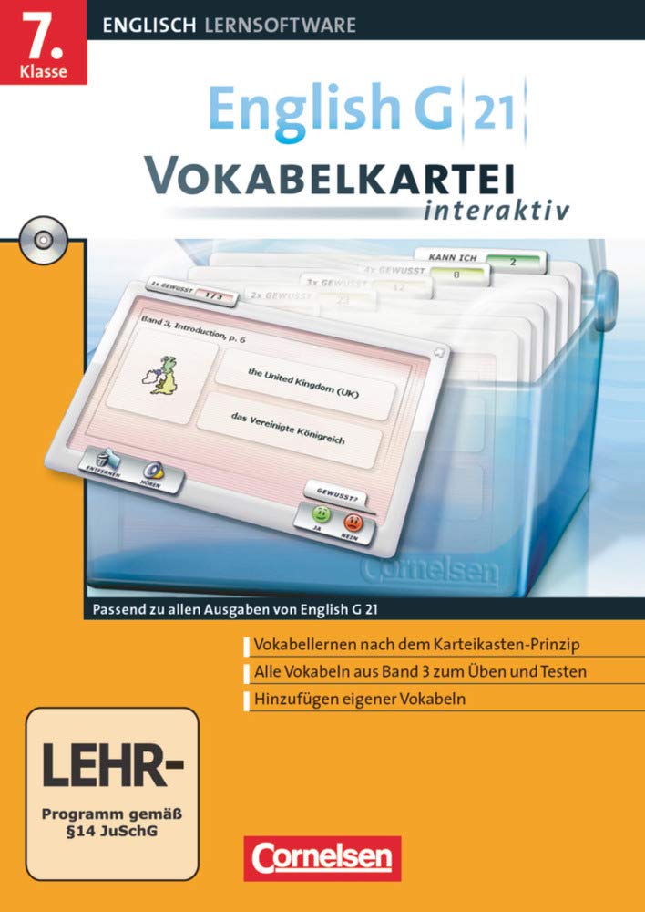 English G 21 - Lernsoftware - Vokabelkarteien interaktiv - zu allen Ausgaben: English G 21 Band 3. 7. Klasse Vokabelkartei interaktiv zu allen ... interaktiv - Lernsoftware zu allen Ausgaben) Foreign Languages ​​& Dictionaries