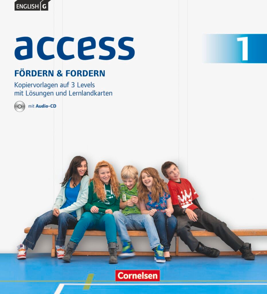 Access|NULL|Allgemeine Ausgabe 2014|Band 1: 5. Schuljahr|Fördern & Fordern|NULL|Fördermaterialien mit Audio und Lösungen auf CD im Ordner|Kopiervorlagen auf drei Levels und Lernlandkarten Learning & Reference
