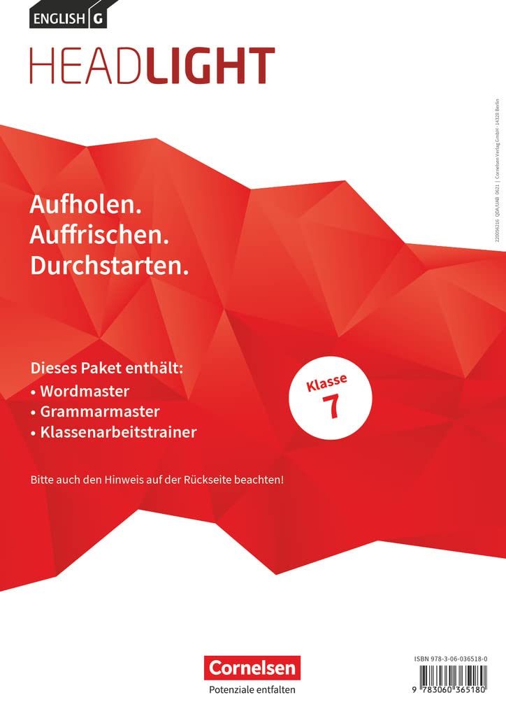 English G Headlight - Allgemeine Ausgabe - Band 3: 7. Schuljahr: Arbeitshefte Wordmaster, Grammarmaster und Klassenarbeitstrainer - Im Paket Foreign Languages ​​& Dictionaries