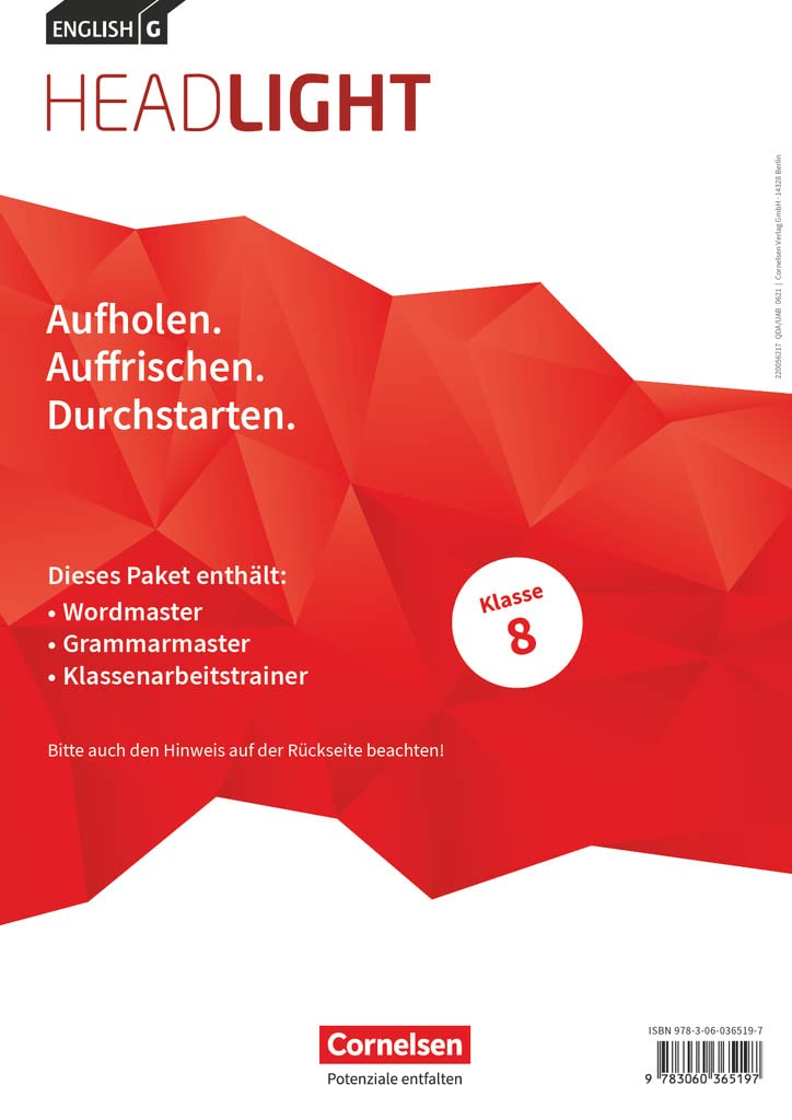 English G Headlight - Allgemeine Ausgabe - Band 4: 8. Schuljahr: Arbeitshefte Wordmaster, Grammarmaster und Klassenarbeitstrainer - Im Paket Foreign Languages ​​& Dictionaries