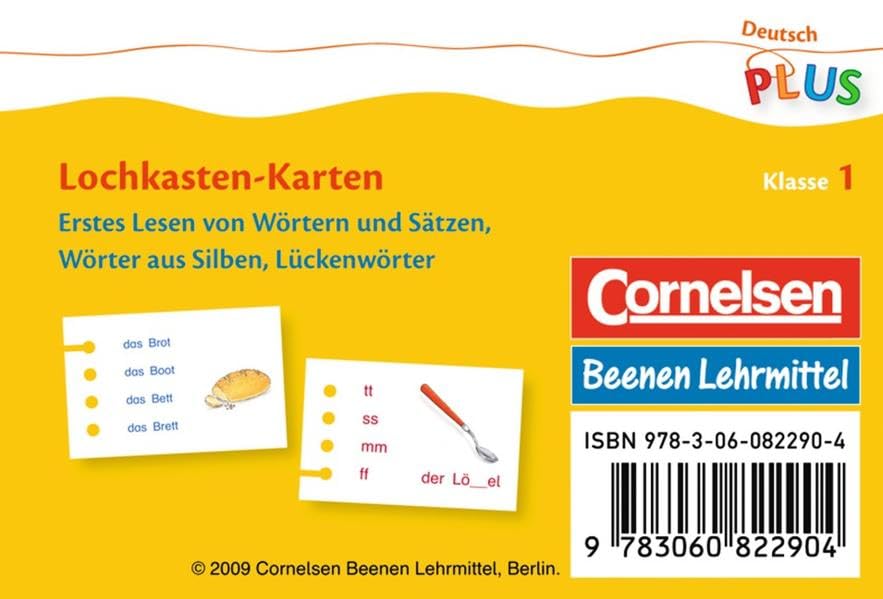 Deutsch plus - Lehrmittel Grundschule - Lochkasten: 1. Schuljahr - Erstes Lesen von Silben, Wörtern und Sätzen: Kartensatz. 40 gelochte Karten Learning & Reference
