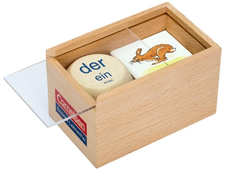 Deutsch plus - Lehrmittel Grundschule - Würfelspiele: 1./2. Schuljahr - Artikel bestimmen 1: Würfelspiel. Holzbox mit Holzwürfel und 60 Karten Learning & Reference