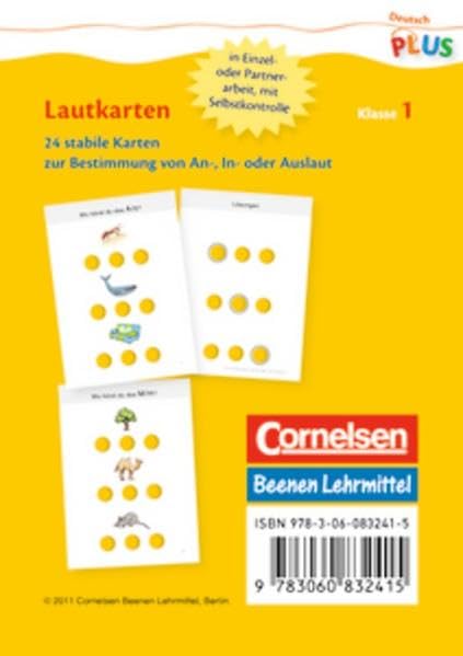 Deutsch plus - Lehrmittel Grundschule - Lautkarten / 1. Schuljahr - Lautanalyse Learning & Reference