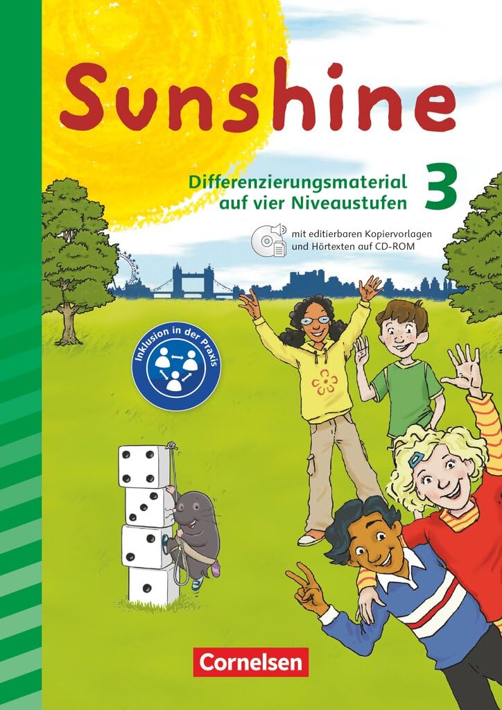 Sunshine|NULL|Englisch ab Klasse 3 - Allgemeine Ausgabe 2020|3. Schuljahr|NULL|NULL|Differenzierungsmaterial auf vier Niveaustufen|Mit editierbaren Kopiervorlagen und Hörtexten auf CD-ROM Learning & Reference