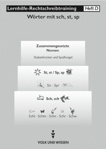 Lernhilfe-Rechtschreibtraining, neue Rechtschreibung, H.D, Wörter mit sch, st, sp Study Guides