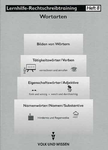 Lernhilfe-Rechtschreibtraining, neue Rechtschreibung, H.8, Wortarten Study Guides