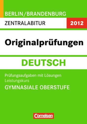 Abitur Deutsch, Leistungskurs Gymnasiale Oberstufe Berlin/Brandenburg Books