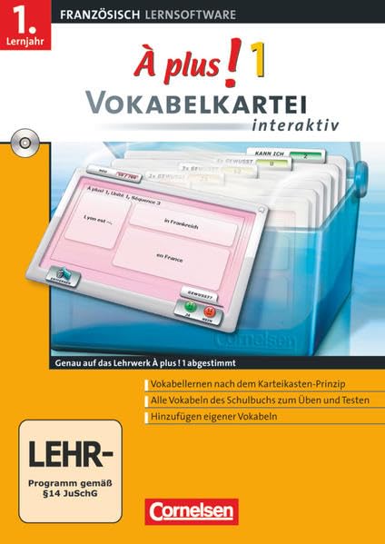 Product Image: À plus! 1. Vokabelkartei interaktiv. Windows Vista; XP; 2000