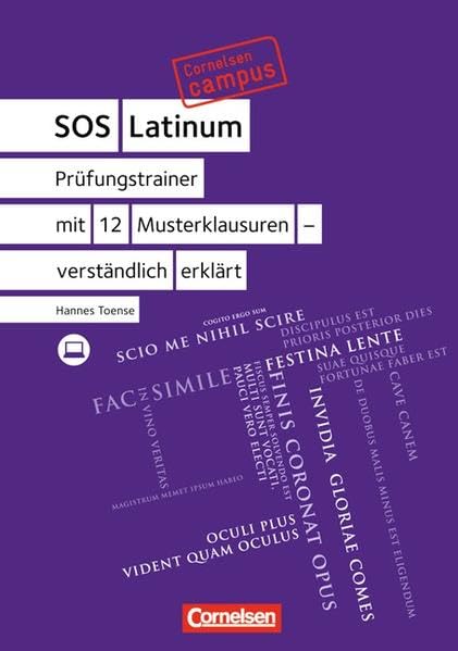 Cornelsen Campus - Latein - SOS Latinum: Prüfungstrainer mit 12 Musterklausuren - verständlich erklärt: Buch Learning & Reference