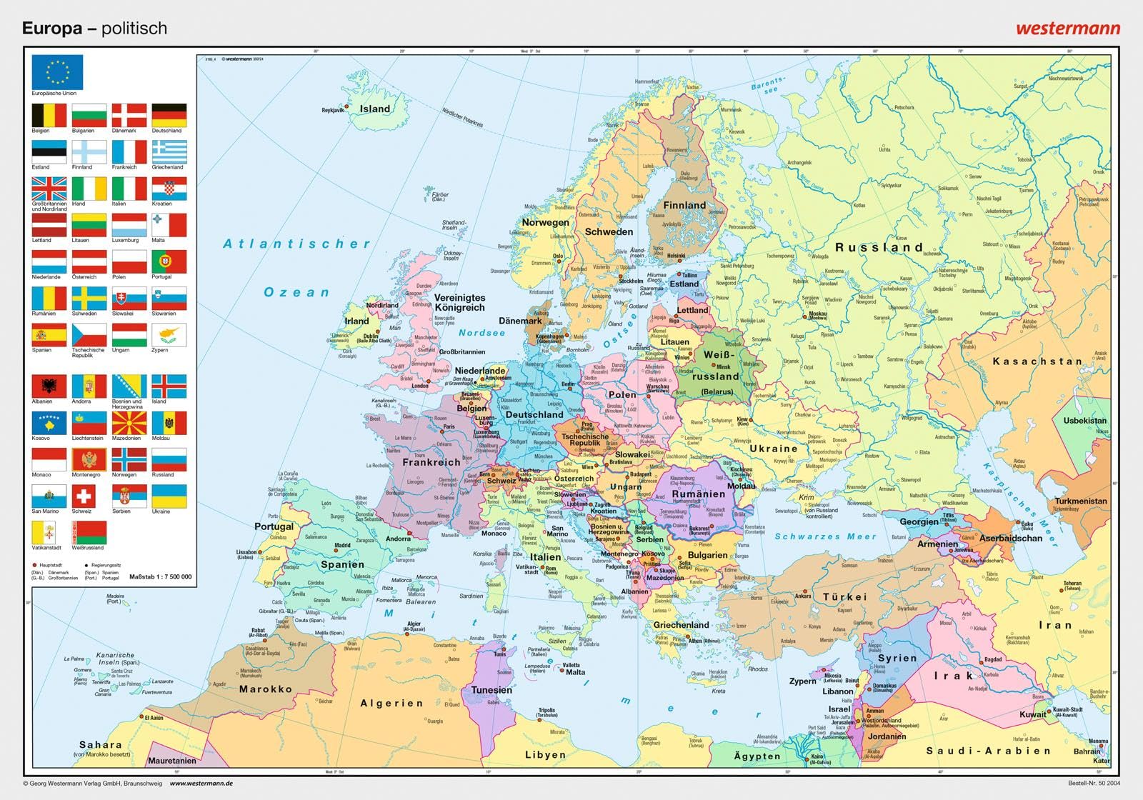Posterkarten Geographie: Europa: politisch Leisure, Home & Garden