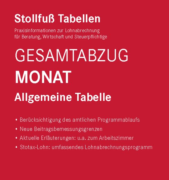 Tabelle, Gesamtabzug 2023 Monat Law