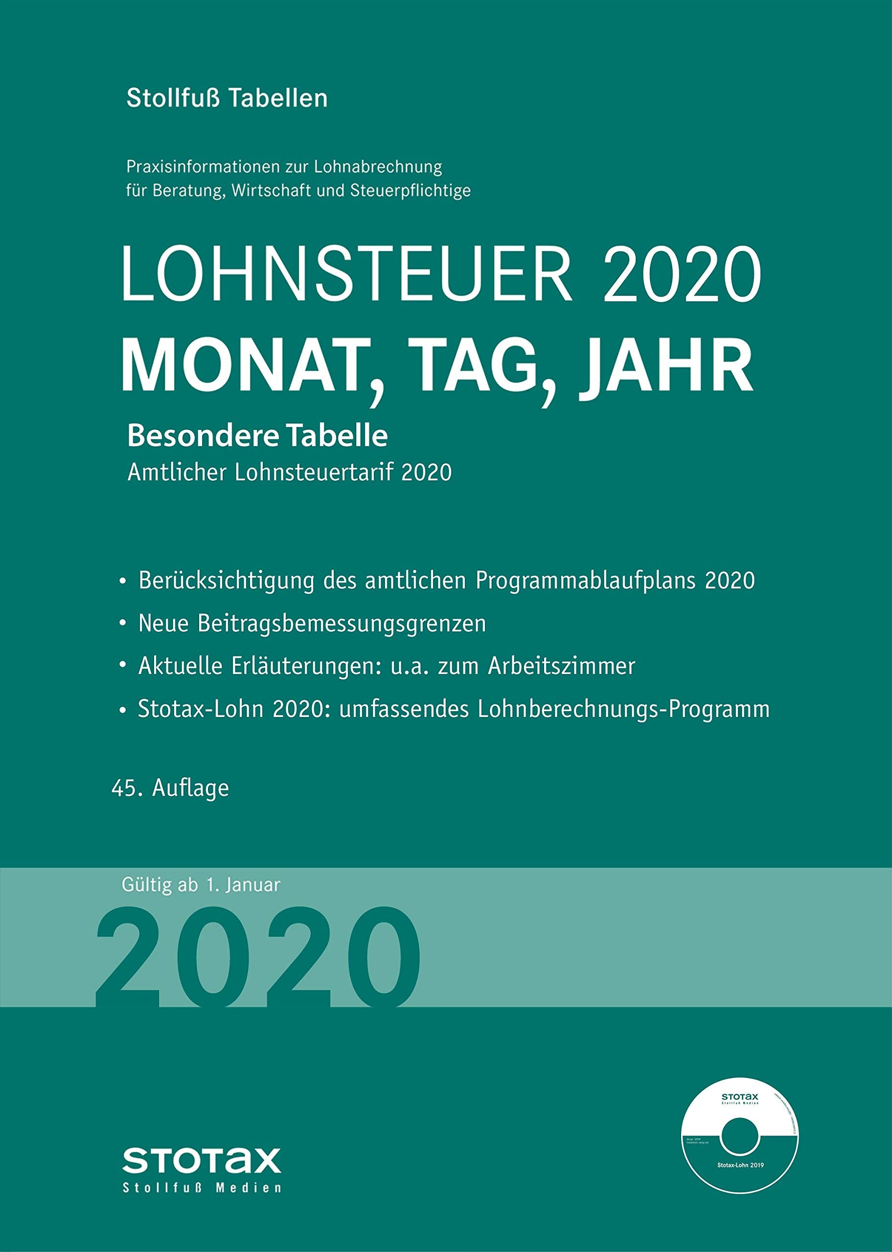 Tabelle, Lohnsteuer 2020 Monat, Tag, Jahr Law
