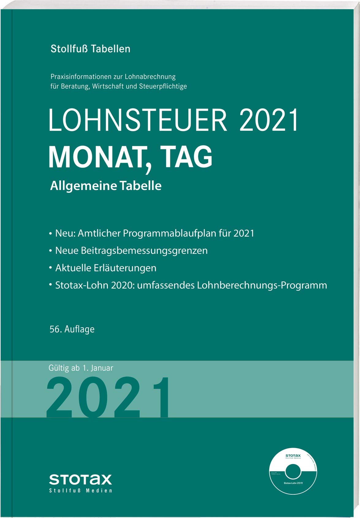 Tabelle, Lohnsteuer 2021 Monat, Tag Law