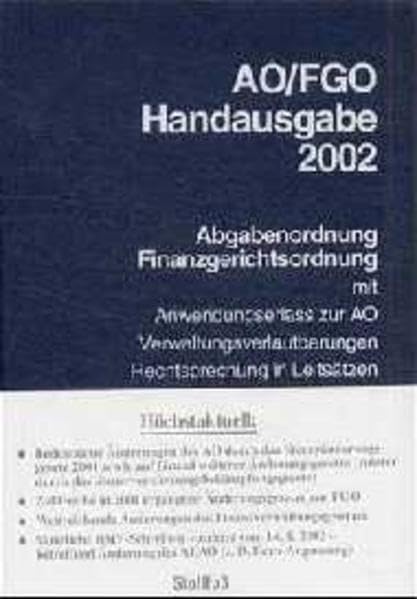 AO/FGO Handausgabe 2002 (Stollfuss-Handausgaben) Law