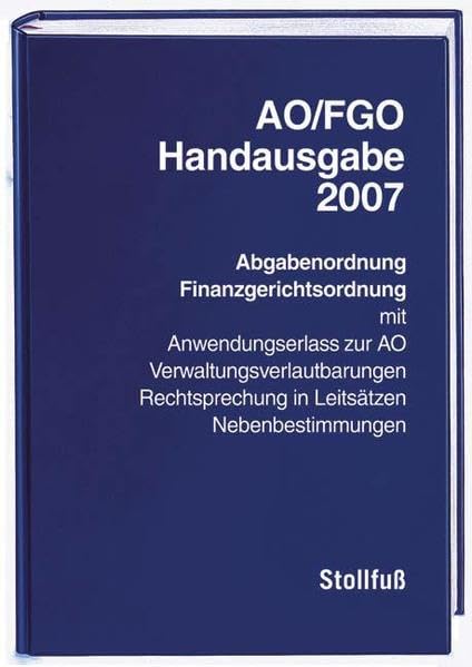 AO/FGO-Handausgabe 2007 (Stollfuss-Handausgaben) Law