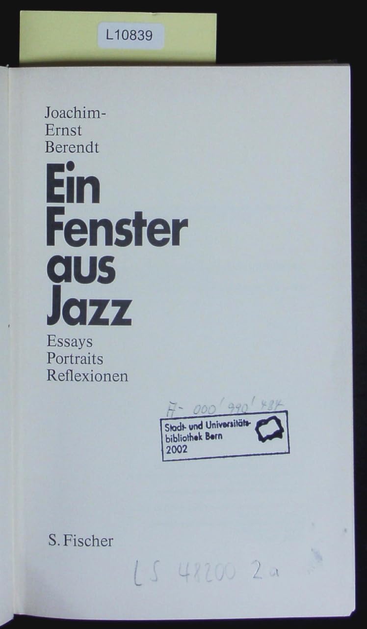 Ein Fenster aus Jazz. Essays, Portraits, Reflexionen Arts & Music