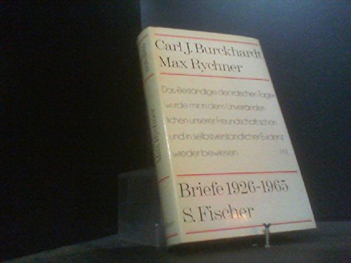 Briefe Burckhardt / Rychner 1926-1965 Essays & Short Stories
