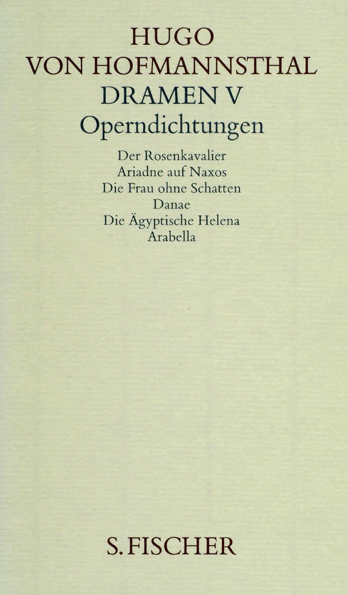 Dramen V. Operndichtungen Drama