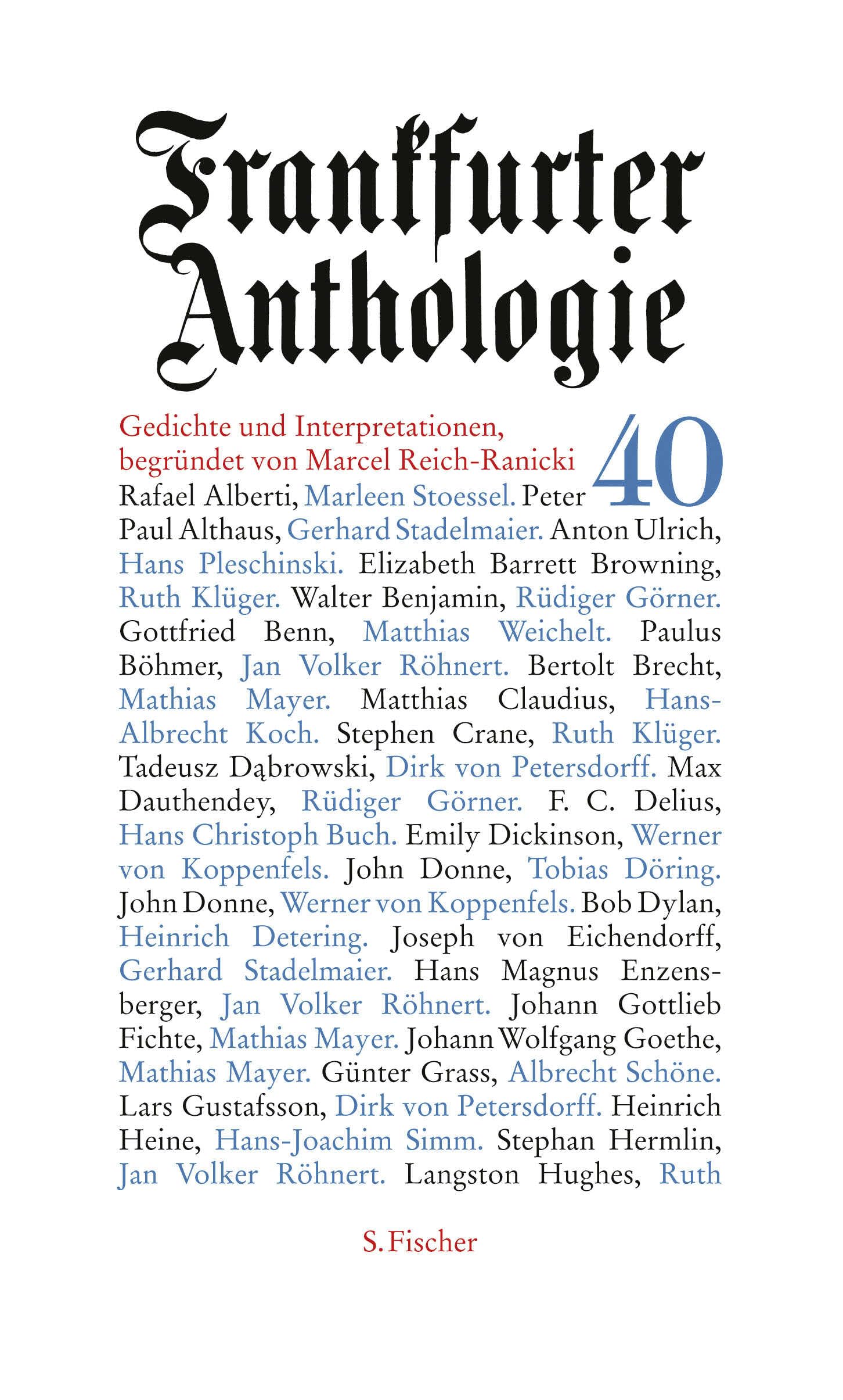 Frankfurter Anthologie 40 Contemporary literature
