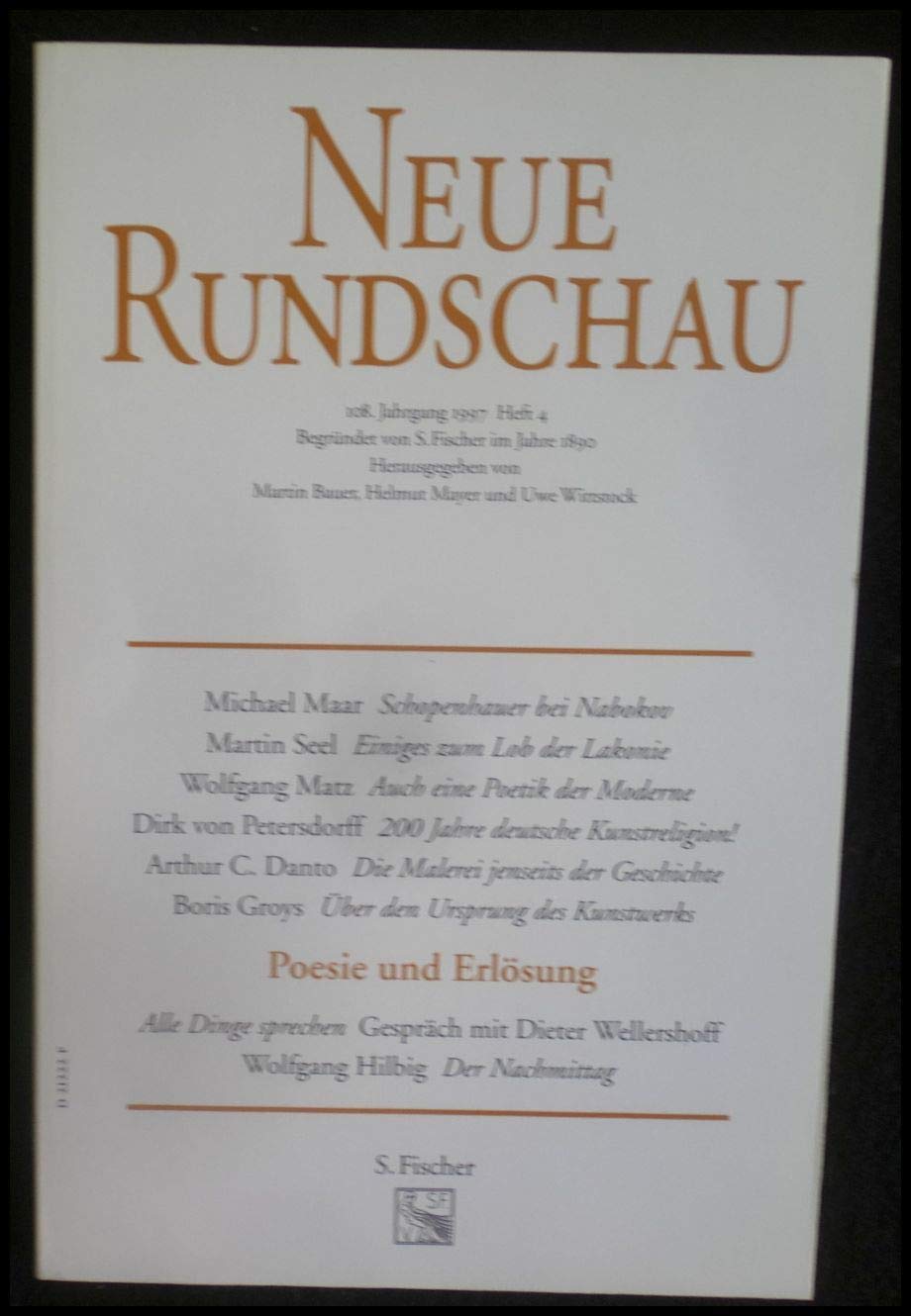 Neue Rundschau, H.4, Poesie und Erlösung Books