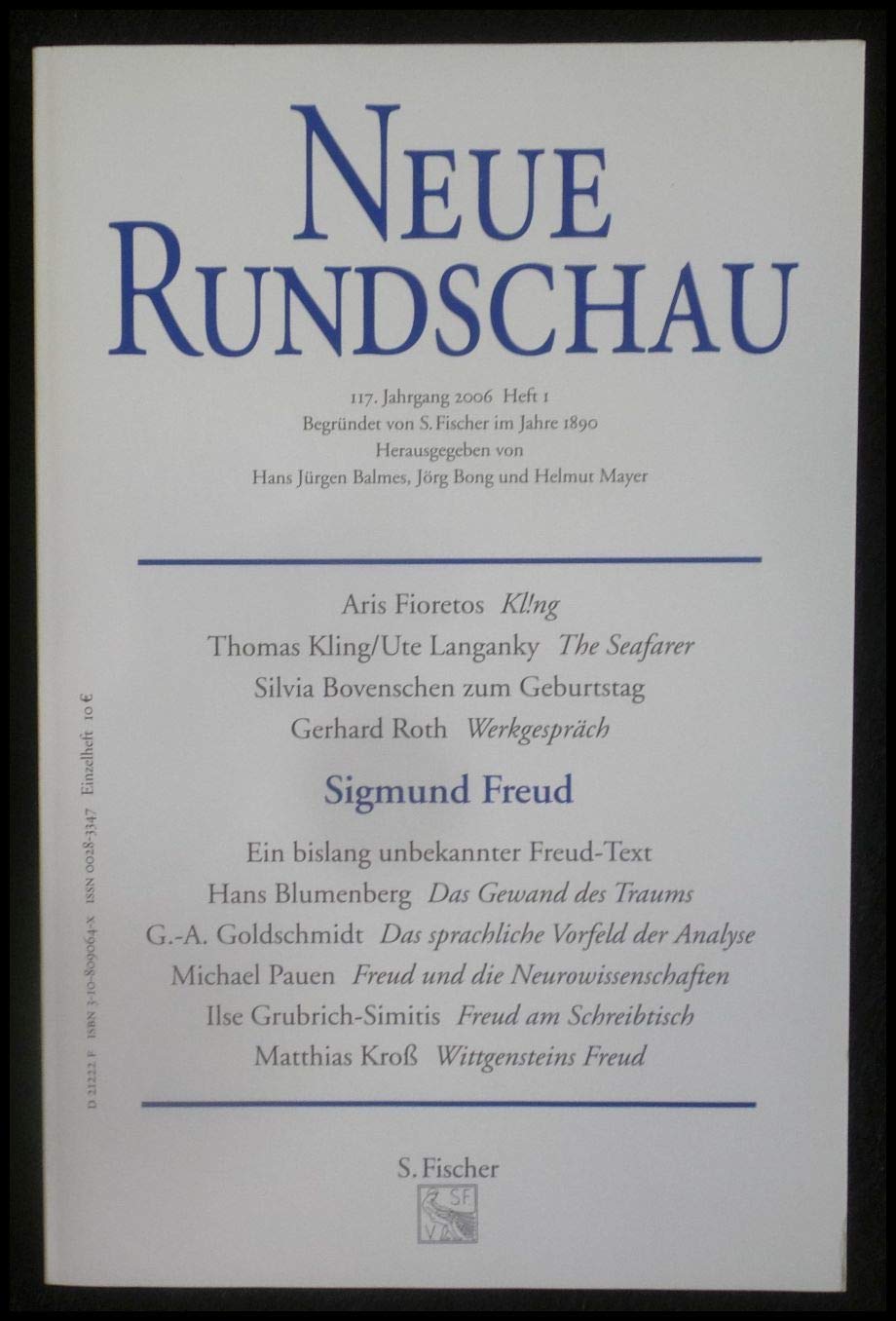 Neue Rundschau 2006/1 Essays & Short Stories