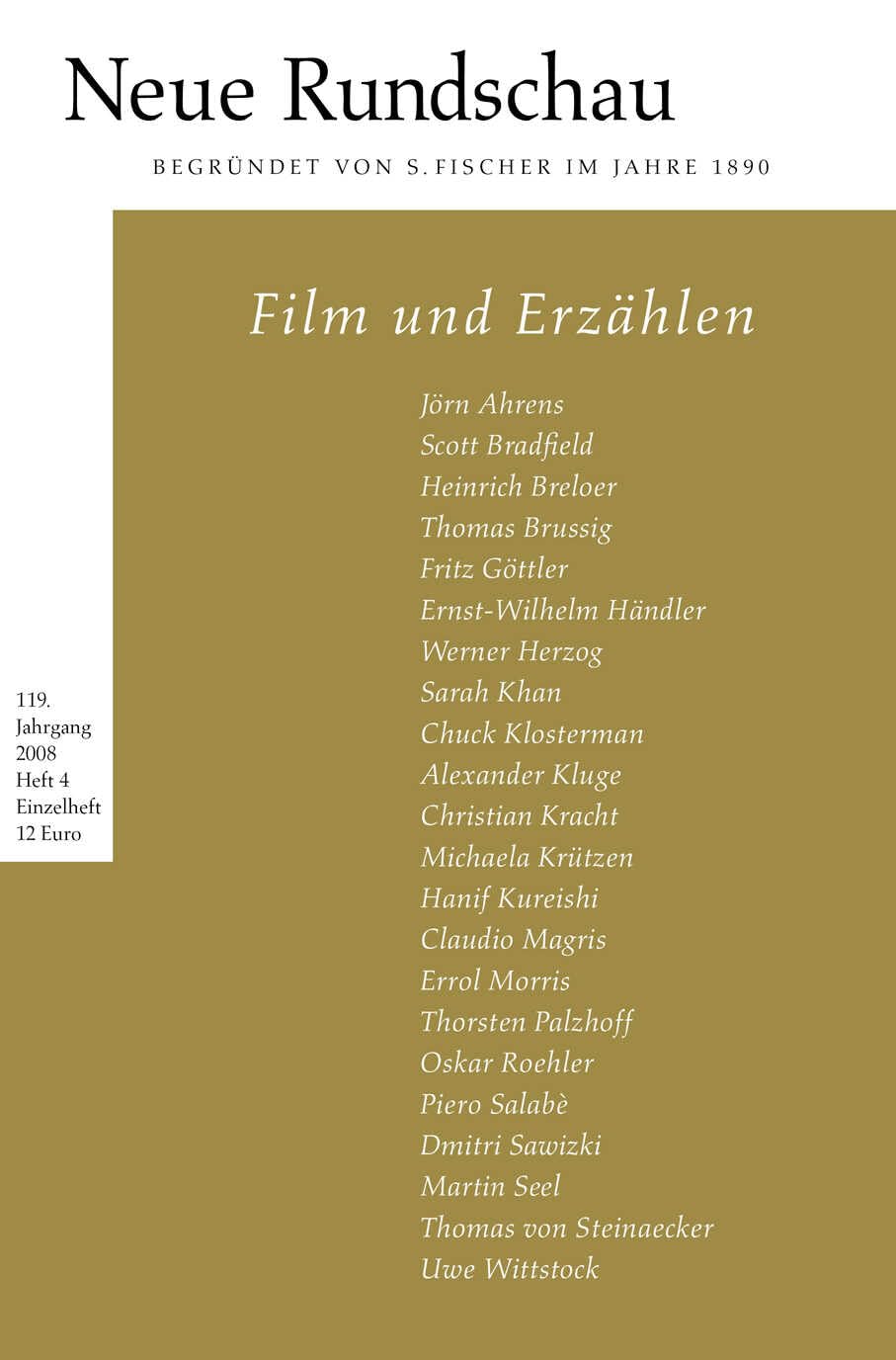Neue Rundschau 2008/4 Essays & Short Stories