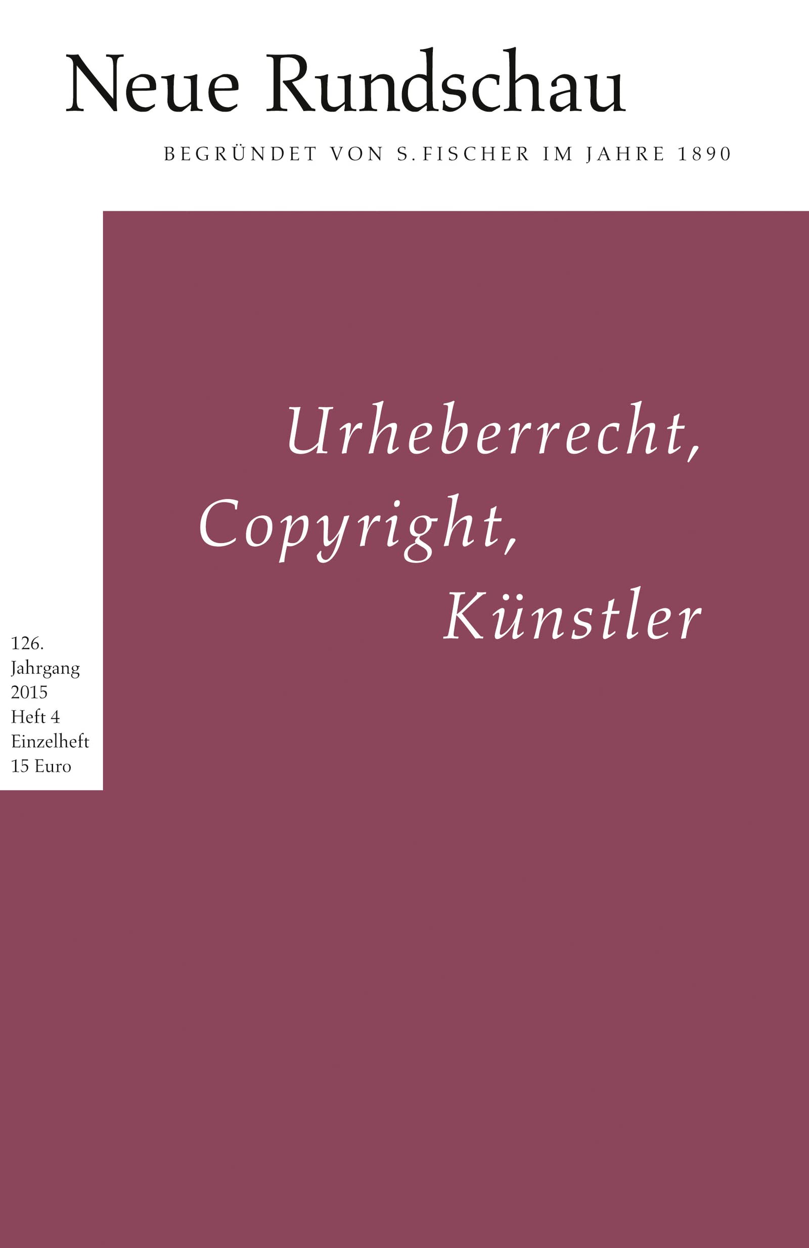 Neue Rundschau 2015/4 Law