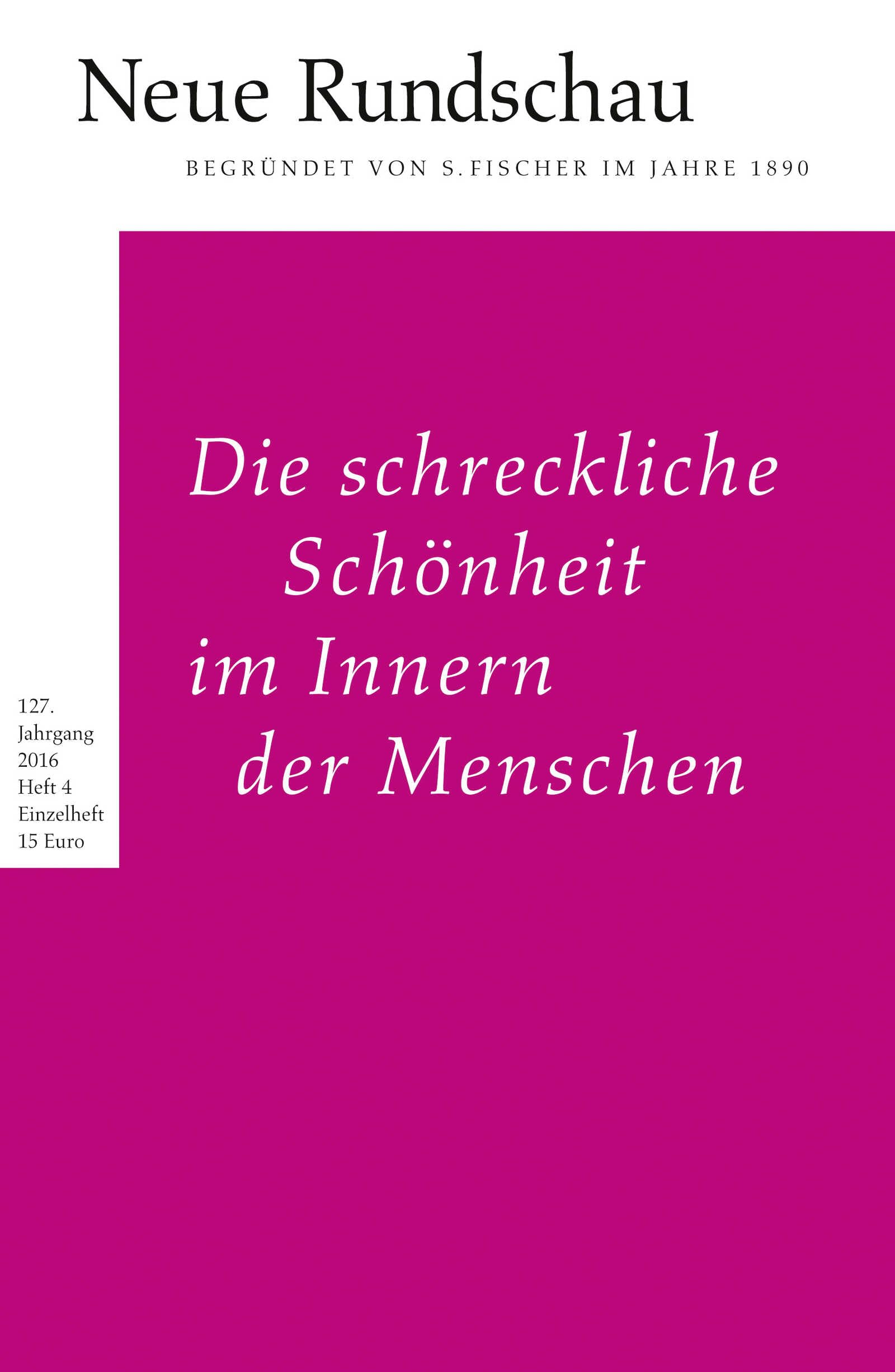 Neue Rundschau 2016/4 Poetry