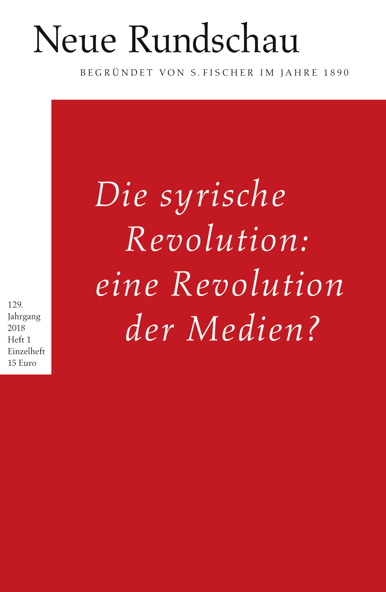 Neue Rundschau 2018/1 Essays & Short Stories