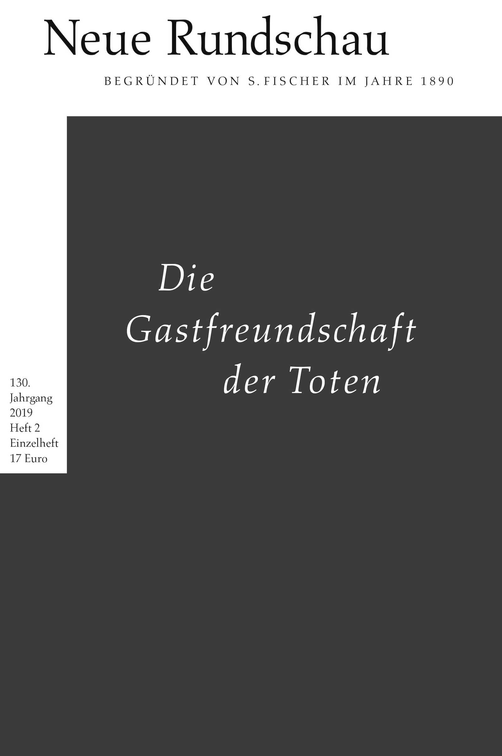 Neue Rundschau 2019/2 Essays & Short Stories