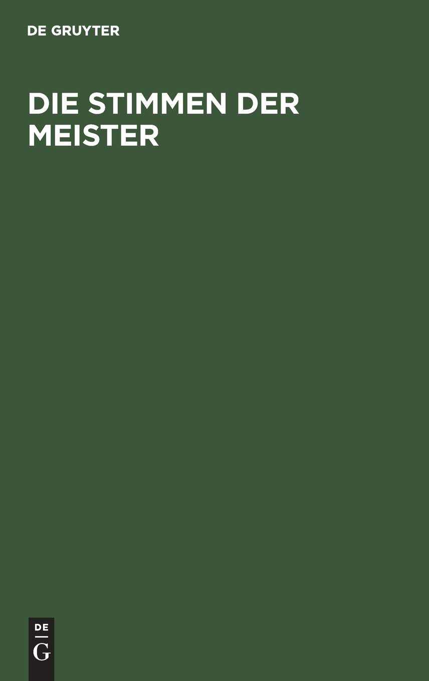 Die Stimmen der Meister: Eine Einführung in die Meisterwerke des englischen Dichtens und Denkens Contemporary literature