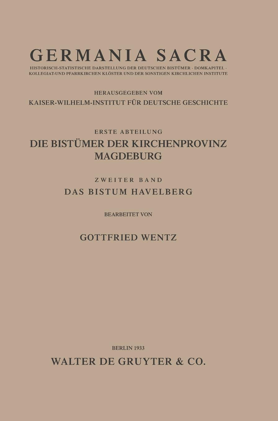 Germania Sacra, Alte Folge, Bd.2, Das Bistum Havelberg Philosophy