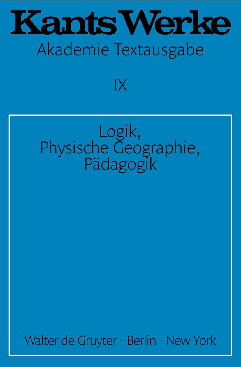 Logik. Physische Geographie. Pädagogik Philosophy