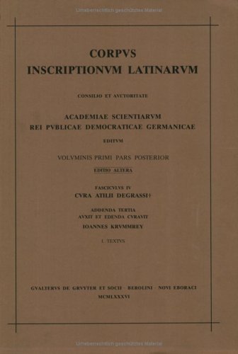 Addenda tertia. 1: Textus, 2: Tabulae: Textus / Tabulae (Corpus inscriptionum Latinarum) Social Sciences