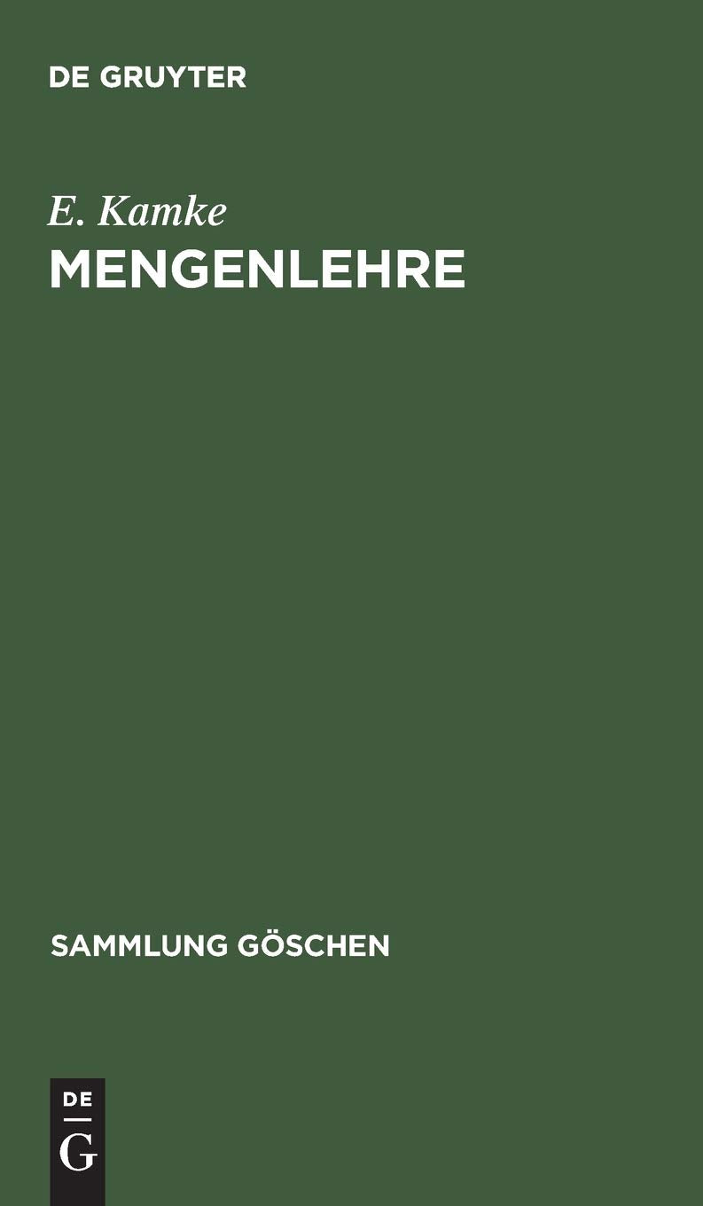 Mengenlehre (Sammlung Göschen, 999/999a, Band 999) Mathematics