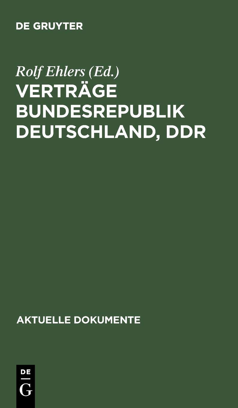 Verträge Bundesrepublik Deutschland, DDR book