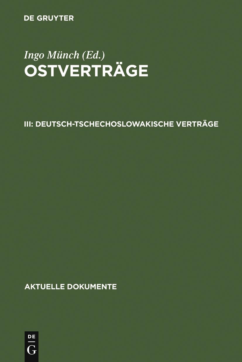 Product Image: Deutsch-tschechoslowakische Verträge