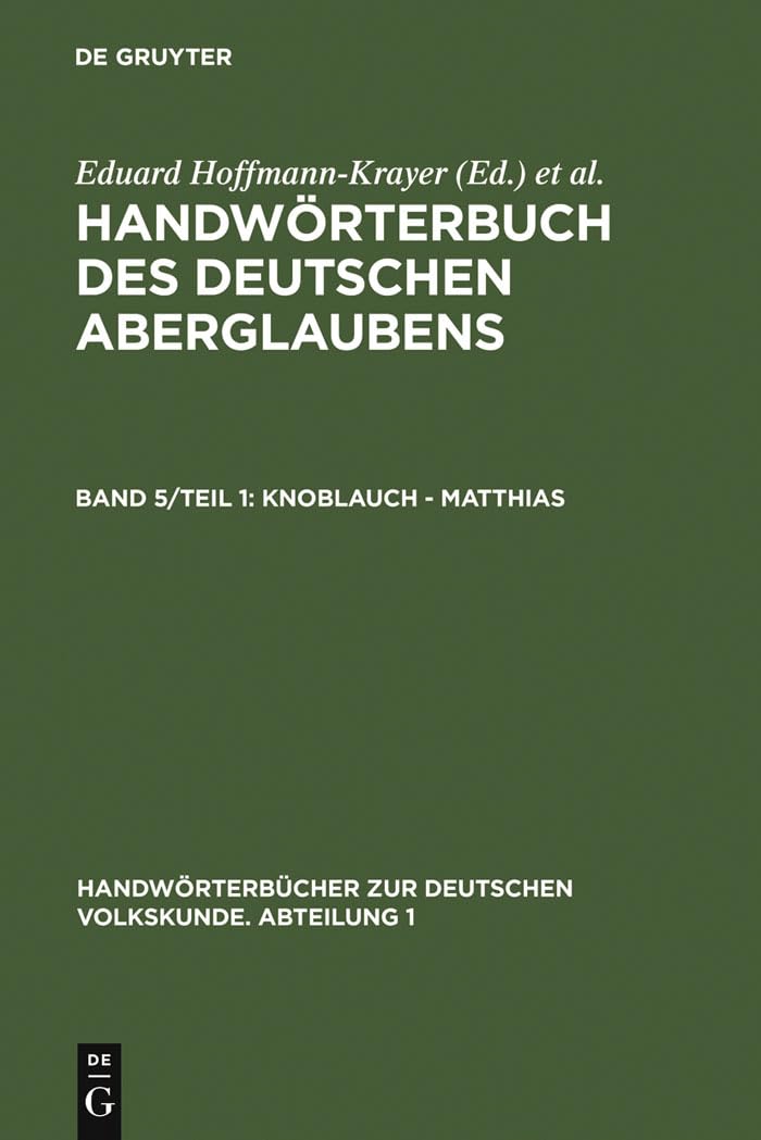 Knoblauch - Matthias (Handwörterbücher zur deutschen Volkskunde) Social Sciences
