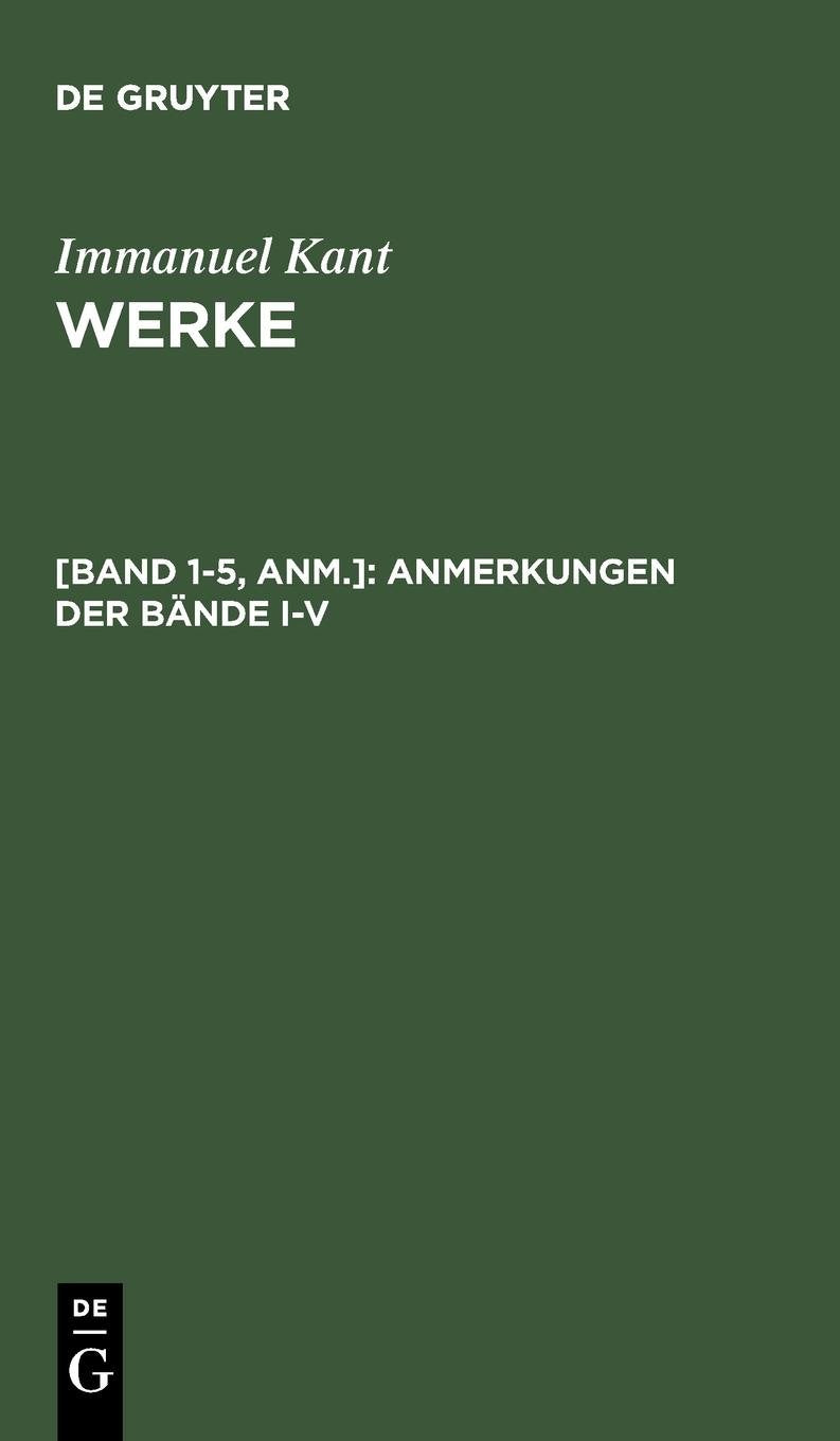 Anmerkungen der Bände I-V Philosophy