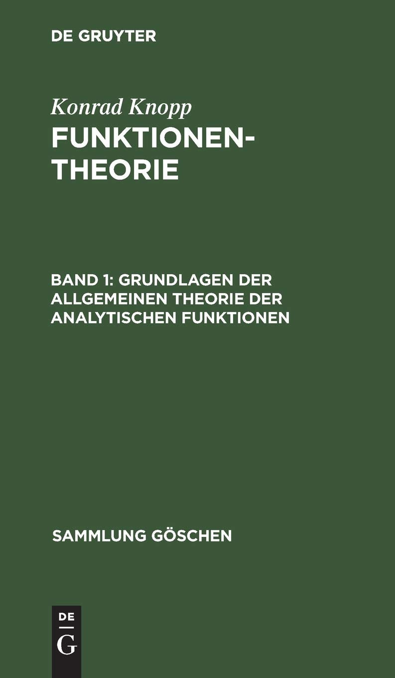 Grundlagen der allgemeinen Theorie der analytischen Funktionen book