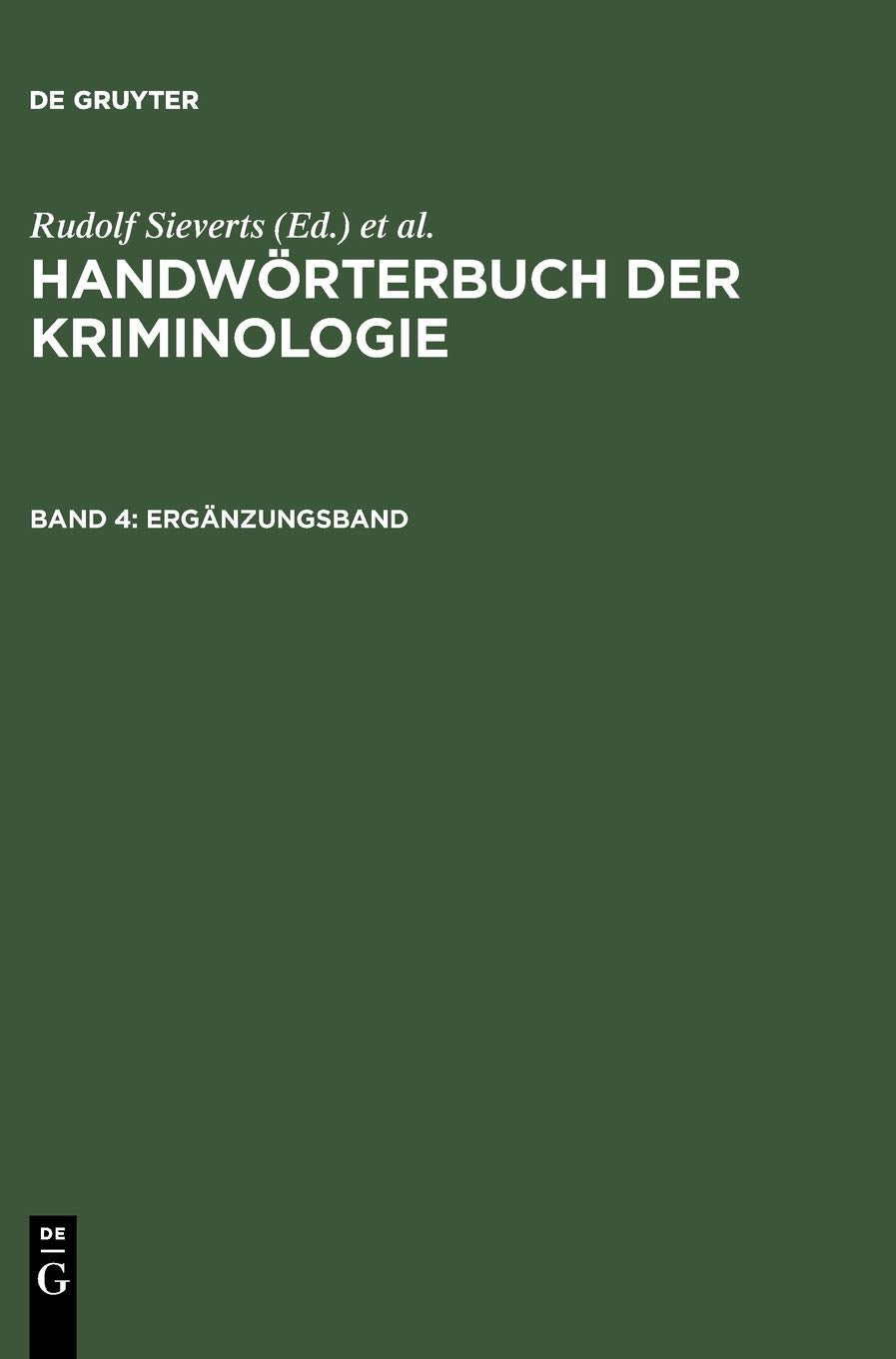 Ergänzungsband (Handwörterbuch der Kriminologie) Law