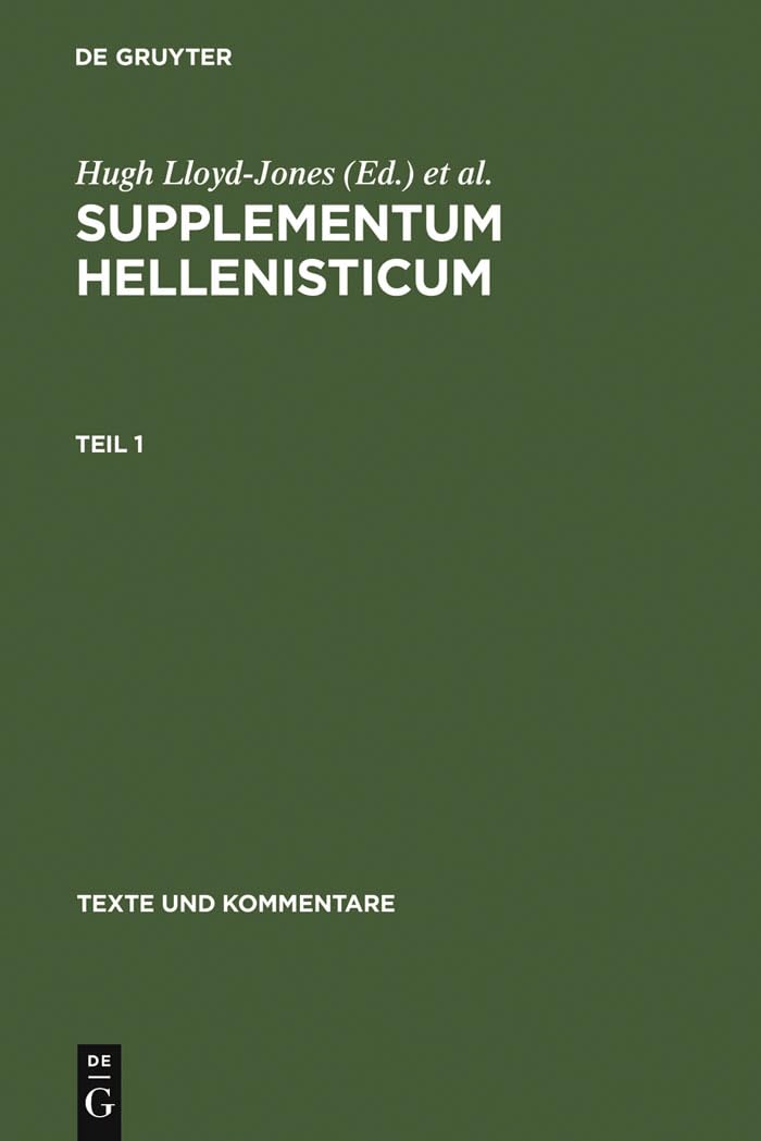 Supplementum Hellenisticum (Texte und Kommentare, 11) Poetry
